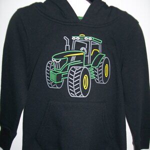 JOHN DEERE BRAND TRACTOR LOGO HOODIE SWEATSHIRT (Black: 2T) (New w/Tags) Toddler